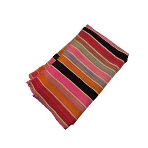 El Artesano Salta Argentina Handwoven Wool Striped Textile Rug Throw 29x65
